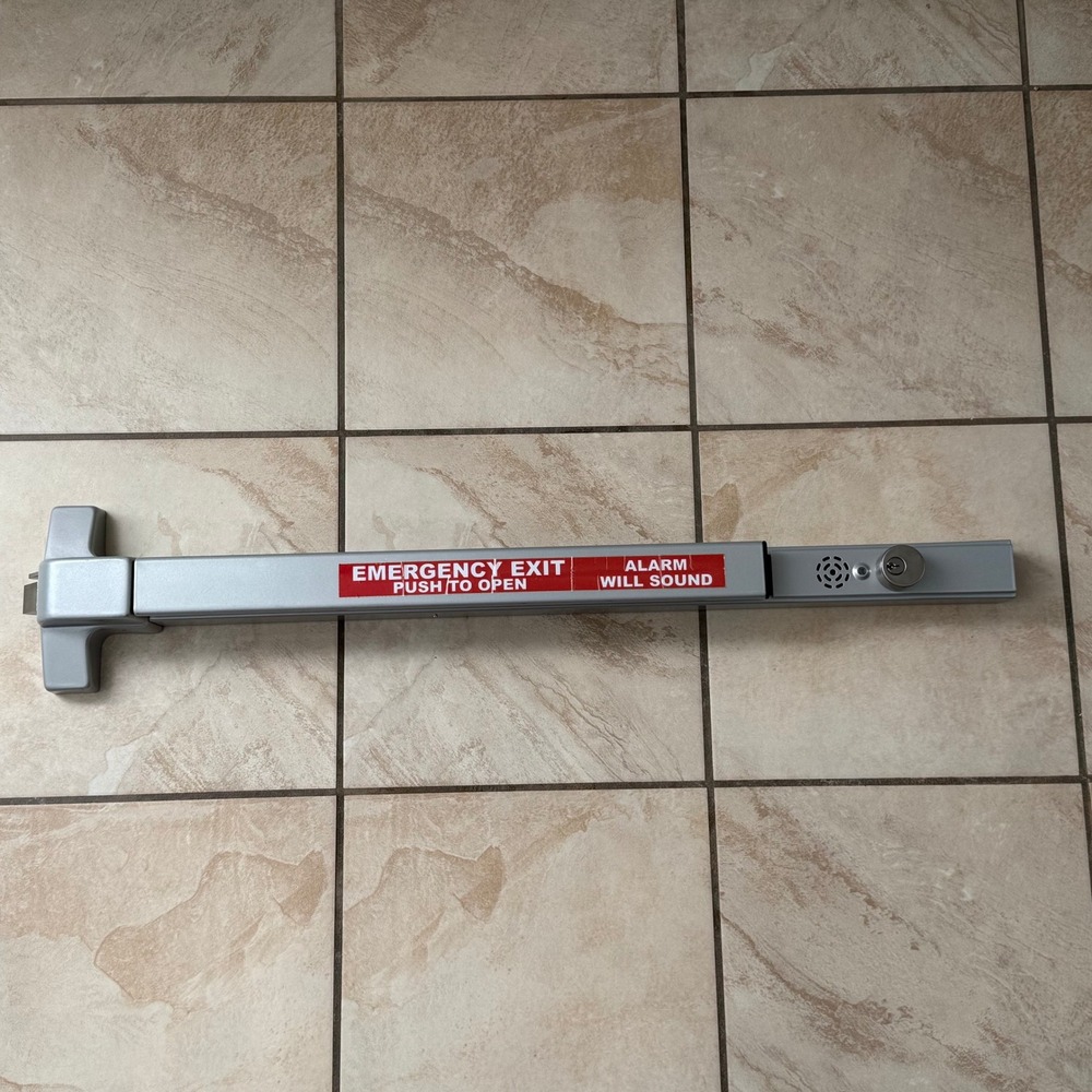 Emergency Exit Push Bar with Alarm Commercial Exit Device Silver Finish 31‎ in